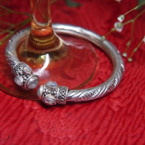 Regal Opal Twisted Silver Bangle