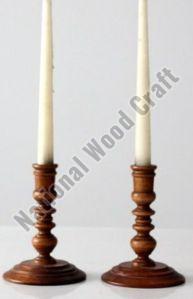 Plain Polished Designer Wooden Candle Stand, Color : Brown