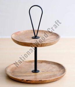 Two Tier Wooden Cake Stand