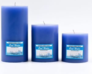 Cool Water Scented Pillar Candle