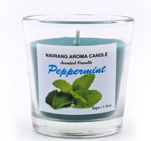 Peppermint Votive Glass Candle