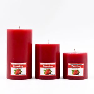 Strawberry Pillar Scented Candle