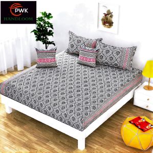 Pure Cotton Fancy Double Bed Sheet For Hotel Use, Home Use