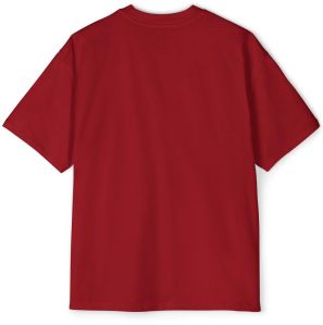 Mens Red Plain Cotton T-shirt