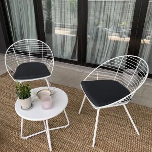 White Cafe Chair Table Set