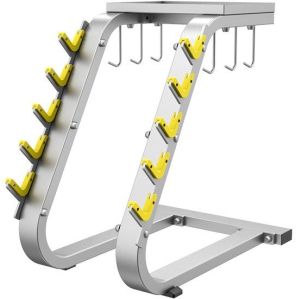 Powder Coated Gym Handle Rack, Color : Grey