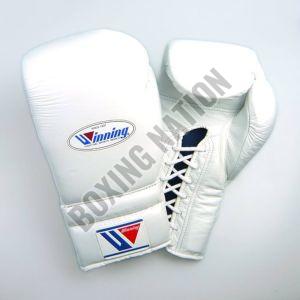 Leather Winning Boxing Gloves, Color : White