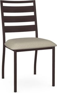 Polished Brown Upholstered Iron Chair For Restaurant