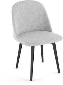 Polished White Upholstered Iron Chair For Restaurant