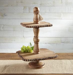 Plain Polished Wooden Fruit Stand, Shape : Square