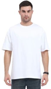 Cotton Mens White Oversized T-Shirt