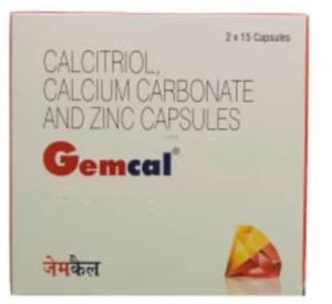 Gemcal Capsules, Composition : Calcitriol, Calcium Carbonate