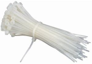 Polished Plastic 150X3.6 Mm Cable Ties, Color : White