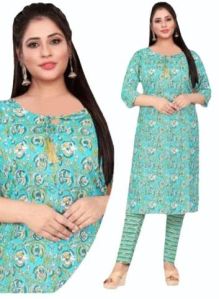 Ladies Cotton Kurti Pant Set