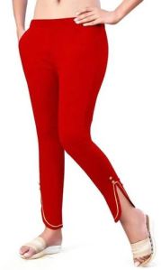 Plain Ladies Red Lycra Pants