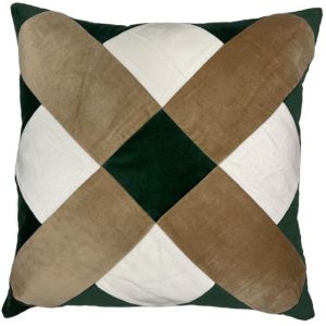 Velvet Cross Patchwork Design Pillow Case