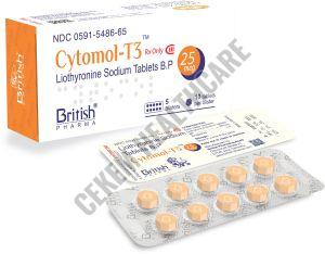 Liothyronine Sodium 25mcg Cytomol T3 Tablets, Packaging Type : Blister