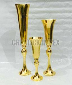 Creatick Impex Polished Metal Candle Stand, Packaging Type : Carton Box