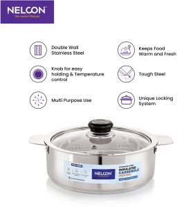 Crystin 1400 ml -Stainless Steel Casserole