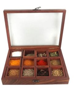 Solid Wood Spice Box