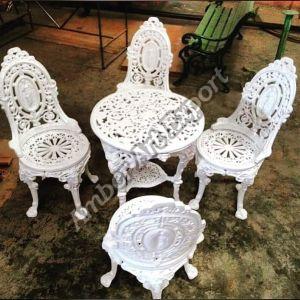 Polished Cast Iron Outdoor Furniture, Color : White