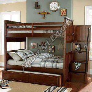 Polished Solid Wood Bunk Beds For Living Room, Hotel, Bedroom