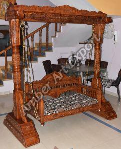 Polished Solid Wood Indoor Swing For Hotel, Garden.Home