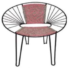 Polished Iron Brown Chair, Shape : Round