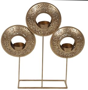 Gold Color Round Iron Candle Holder