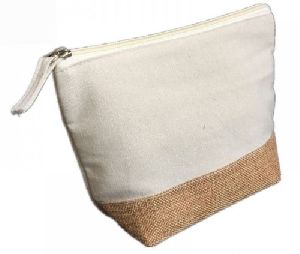 Jute Cosmetic Bag, Color : Multicolor, Closure Type : Zip, Technics : Machine Made