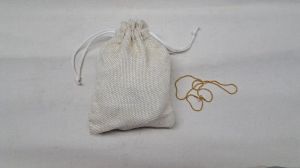 Plain White Jute Drawstring Bag, Handle Type : Cotton Rope, Technics : Machine Made