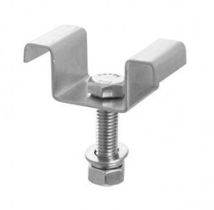 Manual SS304 Polished Metal Walkway M Clamp, Color : Silver