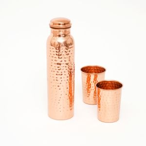 Copper Hammered Glass, Design : Round