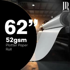 52 GSM 62 Inch  White Plotter Paper Rolls