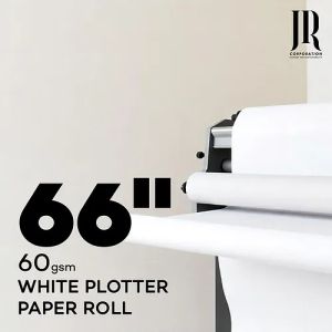 60 GSM 66 Inch White Plotter Paper Rolls