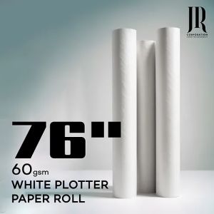 60 GSM 76 Inch White Plotter Paper Rolls