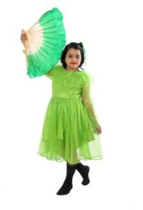 Chinese Fan Western Dance Fancy Dress Costume For Girls