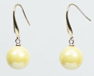 Korean Yellow Pearl Earring For Woman