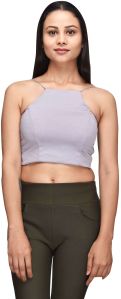 Plain Halter Neck Mauve Top For Women