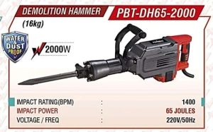 Bosch Powerbilt Demolition Hammer PBT-DH65-2000, Weight : 16 Kg