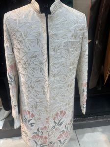 Mens Wedding Wear Long Coat, Technics : Handloom