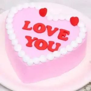 Heart Shape Strawberry Cake