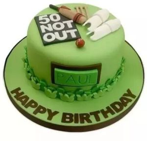 Passion For Cricket Theme Fondant Cake