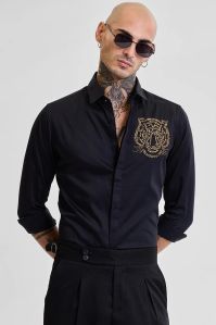 Black Embroidered Shirt