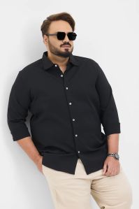 Black Regular Fit Mens Shirt