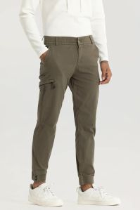 Olive Plain Slim Fit Mens Cargo Pants