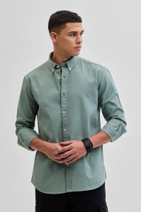 Sage Solid Oxford Mens Shirt