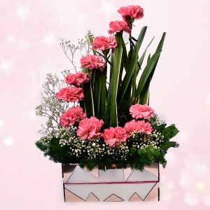 Carnation Flower Box Arrangement