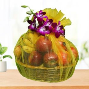 Fruits Basket With Fancy Net Packing