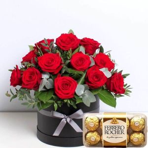 Red Roses Arrangement & Ferrero Rocher Chocolate